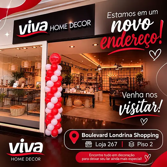 Post da Viva com a fachada da nova loja no Piso 2 do Boulevard Londrina Shopping